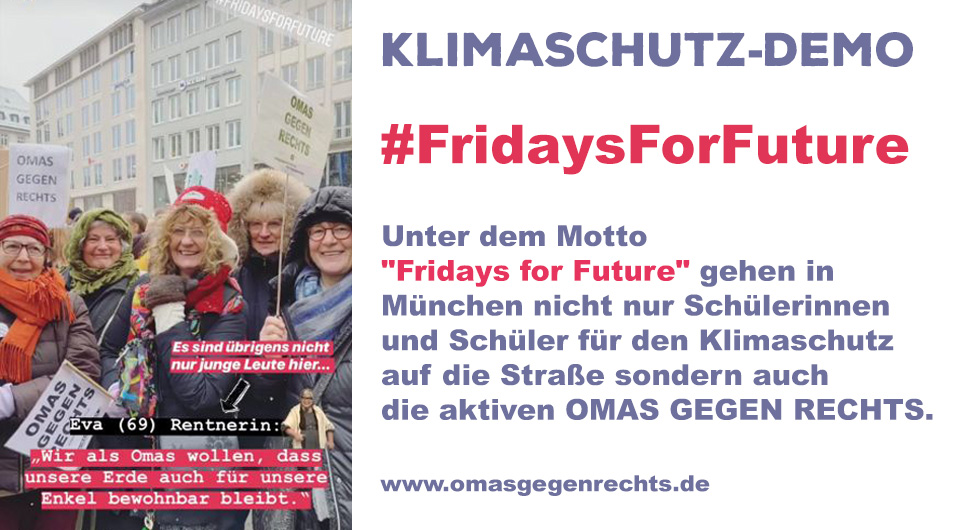 Klimasschutz Demo #fridaysforfuture www.omasgegenrechts.de