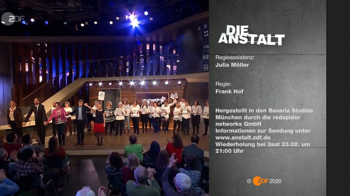 OMAS GEGEN RECHTS - Chor München - in der ZDF-Sendung "Die Anstalt" am 11.2.2020